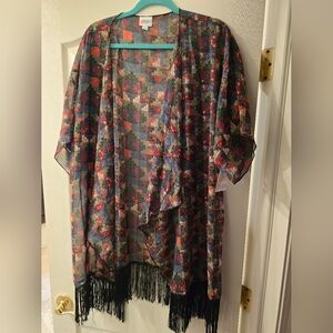 Colorful Fringe Kimono Cardigan